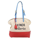 FENDI Celeria Tote Bag Canvas Ivory Gold Auth 197186A-13
