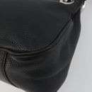 PRADA Shoulder Bag Vittero Dino Leather Black Silver Auth 197187V-15