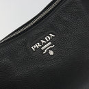 PRADA Shoulder Bag Vittero Dino Leather Black Silver Auth 197187V-20