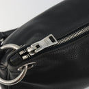 PRADA Shoulder Bag Vittero Dino Leather Black Silver Auth 197187V-8