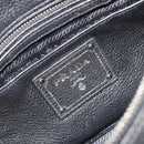 PRADA Shoulder Bag Vittero Dino Leather Black Silver Auth 197187V-21