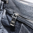 PRADA Shoulder Bag Vittero Dino Leather Black Silver Auth 197187V-24