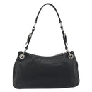 PRADA Shoulder Bag Vittero Dino Leather Black Silver Auth 197187V-2