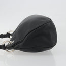 PRADA Shoulder Bag Vittero Dino Leather Black Silver Auth 197187V-4