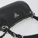 PRADA Shoulder Bag Vittero Dino Leather Black Silver Auth 197187V-6