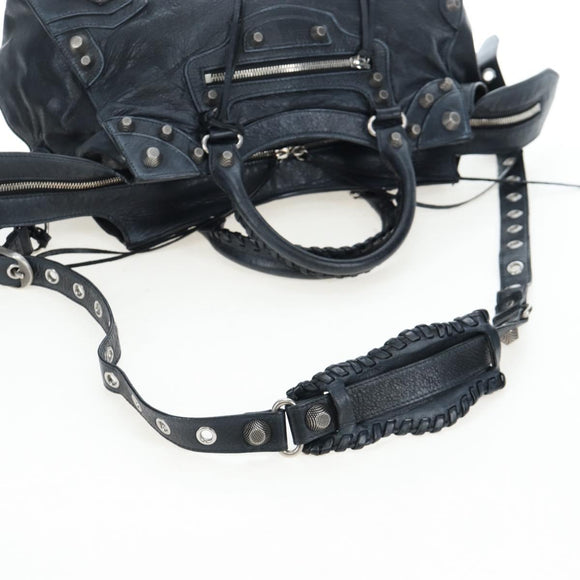 BALENCIAGA Neo Kagole City Small Hand Bag Leather 2way Black 700451 Auth 197188M