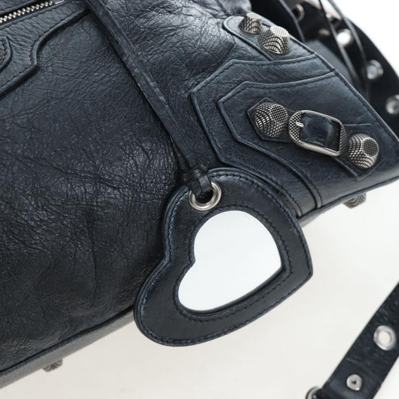 BALENCIAGA Neo Kagole City Small Hand Bag Leather 2way Black 700451 Auth 197188M