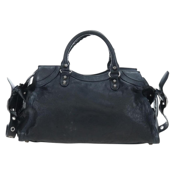 BALENCIAGA Neo Kagole City Small Hand Bag Leather 2way Black 700451 Auth 197188M