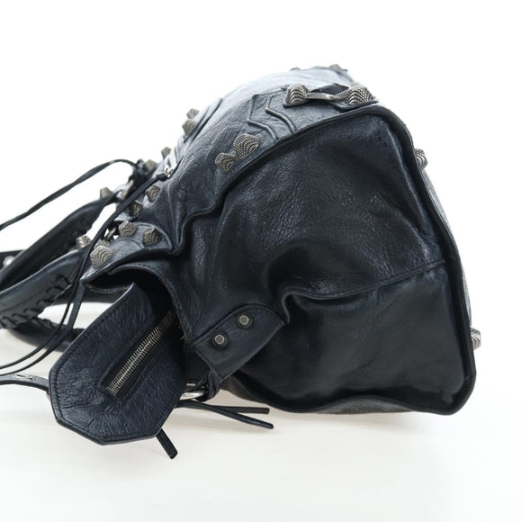 BALENCIAGA Neo Kagole City Small Hand Bag Leather 2way Black 700451 Auth 197188M