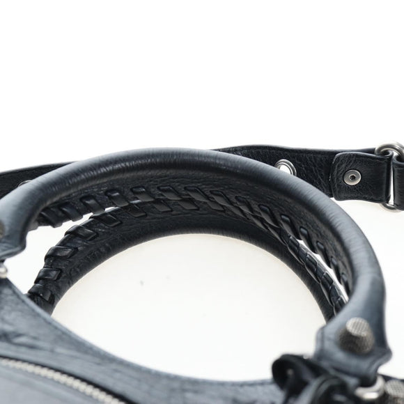 BALENCIAGA Neo Kagole City Small Hand Bag Leather 2way Black 700451 Auth 197188M