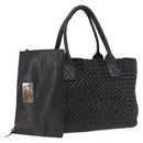 BOTTEGA VENETA INTRECCIATO Cabas PM Hand Bag Leather Black 141498 Auth 197190SAV-1