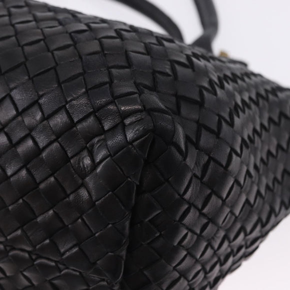 BOTTEGA VENETA INTRECCIATO Cabas PM Hand Bag Leather Black 141498 Auth 197190SAV