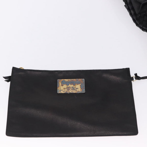 BOTTEGA VENETA INTRECCIATO Cabas PM Hand Bag Leather Black 141498 Auth 197190SAV