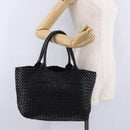 BOTTEGA VENETA INTRECCIATO Cabas PM Hand Bag Leather Black 141498 Auth 197190SAV-22