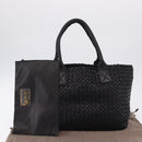 BOTTEGA VENETA INTRECCIATO Cabas PM Hand Bag Leather Black 141498 Auth 197190SAV-23