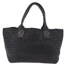 BOTTEGA VENETA INTRECCIATO Cabas PM Hand Bag Leather Black 141498 Auth 197190SAV-3