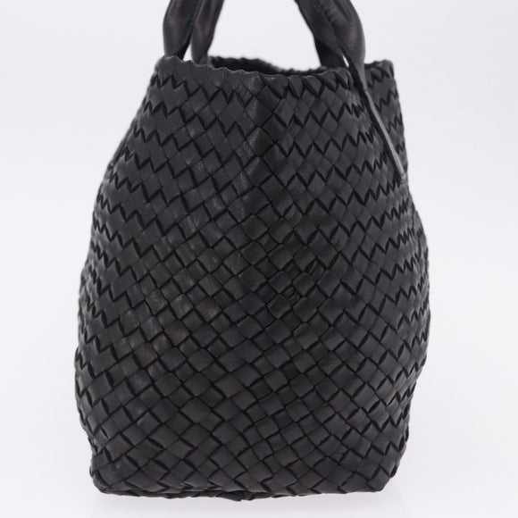 BOTTEGA VENETA INTRECCIATO Cabas PM Hand Bag Leather Black 141498 Auth 197190SAV