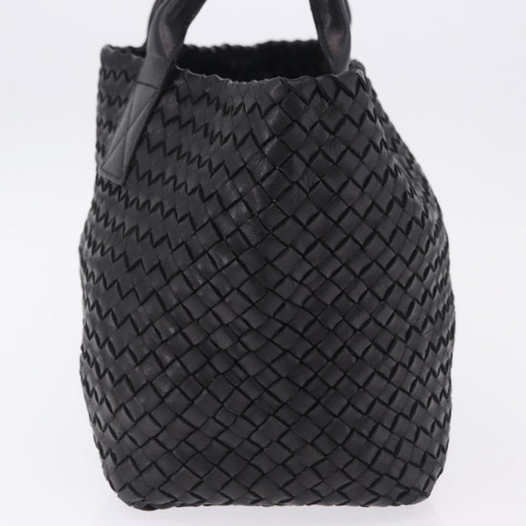 BOTTEGA VENETA INTRECCIATO Cabas PM Hand Bag Leather Black 141498 Auth 197190SAV