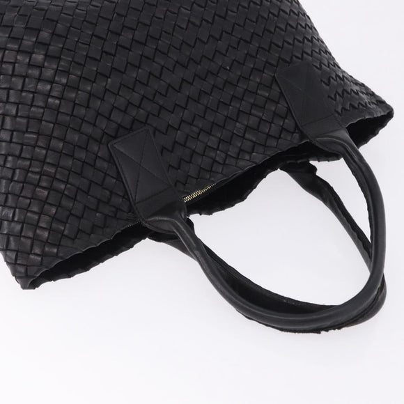 BOTTEGA VENETA INTRECCIATO Cabas PM Hand Bag Leather Black 141498 Auth 197190SAV