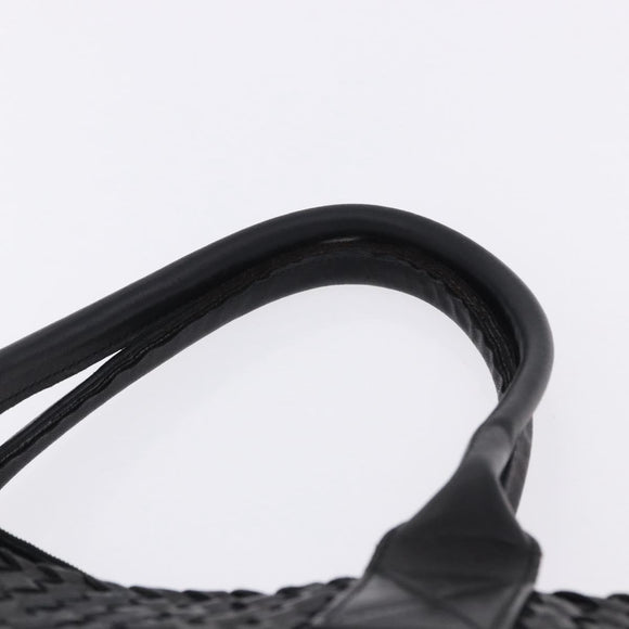 BOTTEGA VENETA INTRECCIATO Cabas PM Hand Bag Leather Black 141498 Auth 197190SAV
