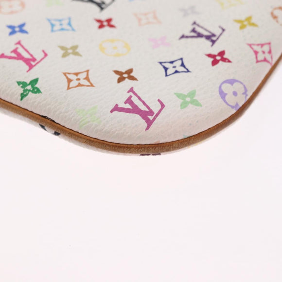 LOUIS VUITTON Monogram Multicolor Pochette MM Pouch White M60028 LV Auth 197193