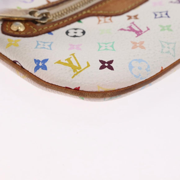 LOUIS VUITTON Monogram Multicolor Pochette MM Pouch White M60028 LV Auth 197193