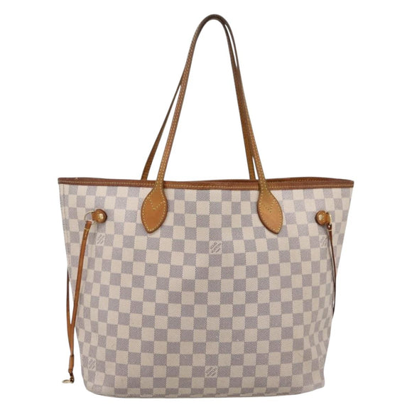 LOUIS VUITTON Damier Azur Neverfull MM Tote Bag N41605 LV Auth 197196
