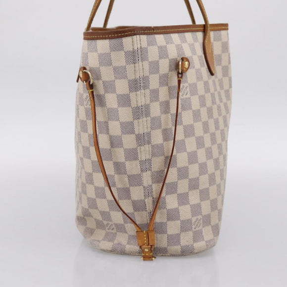 LOUIS VUITTON Damier Azur Neverfull MM Tote Bag N41605 LV Auth 197196