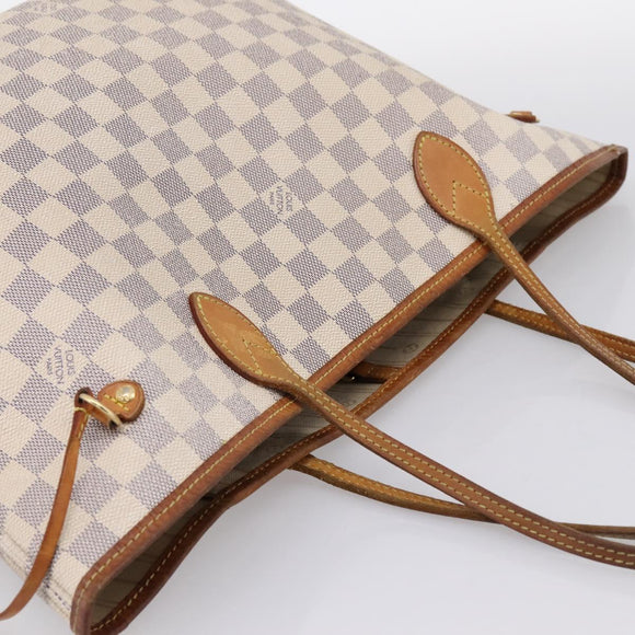 LOUIS VUITTON Damier Azur Neverfull MM Tote Bag N41605 LV Auth 197196