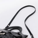 Miu Miu Hand Bag Vitello Lux Leather 2way Black Silver Auth 197198SAM-10