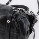 Miu Miu Hand Bag Vitello Lux Leather 2way Black Silver Auth 197198SAM-12