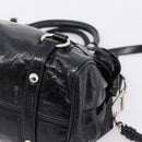 Miu Miu Hand Bag Vitello Lux Leather 2way Black Silver Auth 197198SAM-14