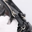 Miu Miu Hand Bag Vitello Lux Leather 2way Black Silver Auth 197198SAM-16