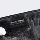 Miu Miu Hand Bag Vitello Lux Leather 2way Black Silver Auth 197198SAM-17