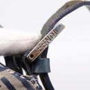 FENDI Zucchino Canvas Mamma Baguette Shoulder Bag Navy Silver Auth 197199A-9