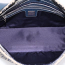 FENDI Zucchino Canvas Mamma Baguette Shoulder Bag Navy Silver Auth 197199A-11