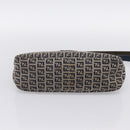 FENDI Zucchino Canvas Mamma Baguette Shoulder Bag Navy Silver Auth 197199A-5