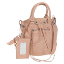 BALENCIAGA Classic Mini Pompon Hand Bag Leather 2way Pink 246438 Auth 197200V-1