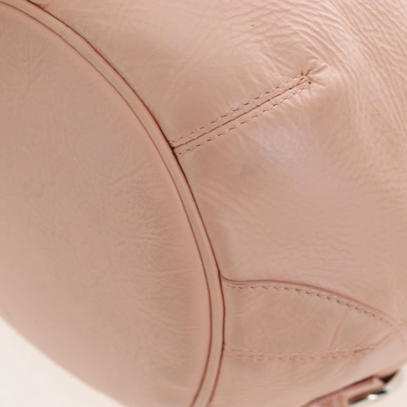 BALENCIAGA Classic Mini Pompon Hand Bag Leather 2way Pink 246438 Auth 197200V