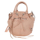 BALENCIAGA Classic Mini Pompon Hand Bag Leather 2way Pink 246438 Auth 197200V-13