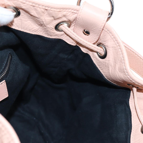 BALENCIAGA Classic Mini Pompon Hand Bag Leather 2way Pink 246438 Auth 197200V