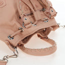 BALENCIAGA Classic Mini Pompon Hand Bag Leather 2way Pink 246438 Auth 197200V-14