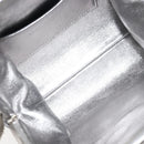CHANEL Chain Shoulder Pouch Matelasse Leather Silver CC Auth 197202A-11