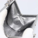CHANEL Chain Shoulder Pouch Matelasse Leather Silver CC Auth 197202A-20