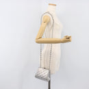 CHANEL Chain Shoulder Pouch Matelasse Leather Silver CC Auth 197202A-23