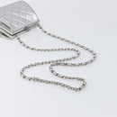 CHANEL Chain Shoulder Pouch Matelasse Leather Silver CC Auth 197202A-7