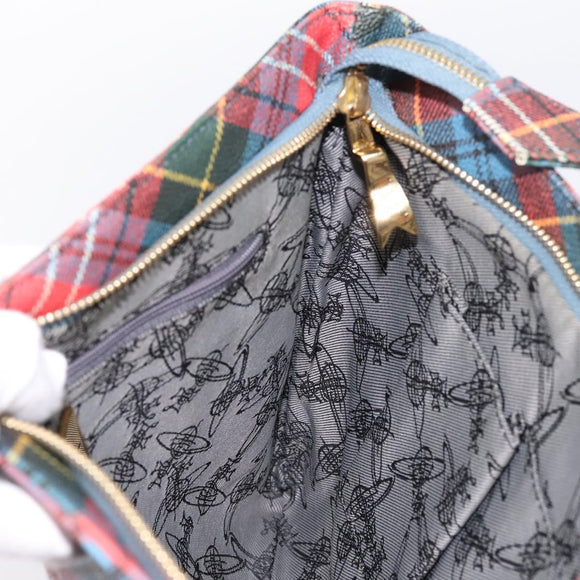 Vivienne Westwood Shoulder Bag PVC Canvas Gold Red Auth 197203A