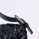 FENDI Mamma Baguette Shoulder Bag Canvas Sequin Black Auth 197205SM-19