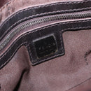 FENDI Mamma Baguette Shoulder Bag Canvas Sequin Black Auth 197205SM-23