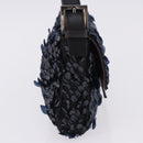 FENDI Mamma Baguette Shoulder Bag Canvas Sequin Black Auth 197205SM-4
